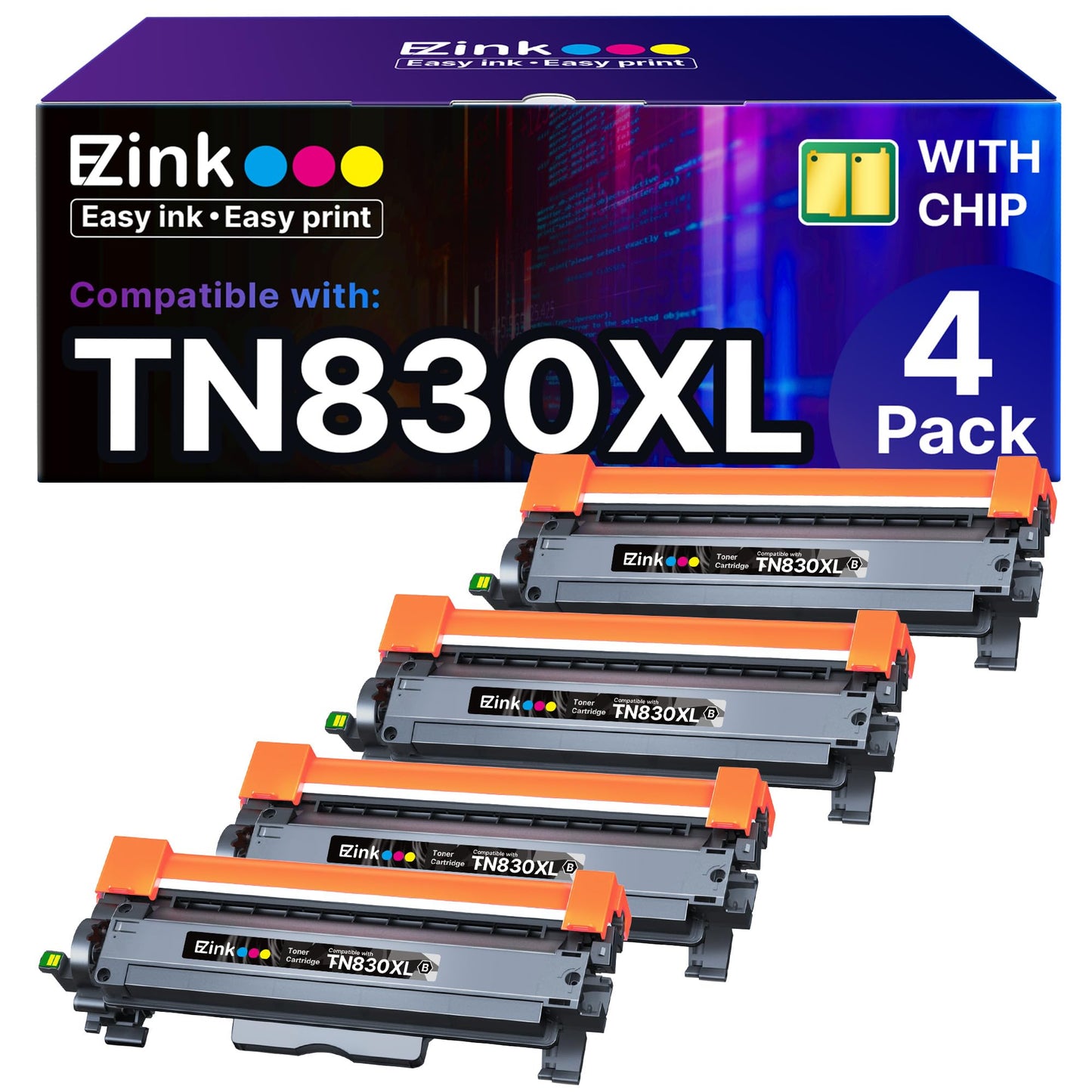 E-Z Ink Compatible TN830XL Toner Cartridge Replacement for Brother TN830XL TN830 TN 830 Toner Cartridges with Brother DCP-L2640DW HL-L2460DW