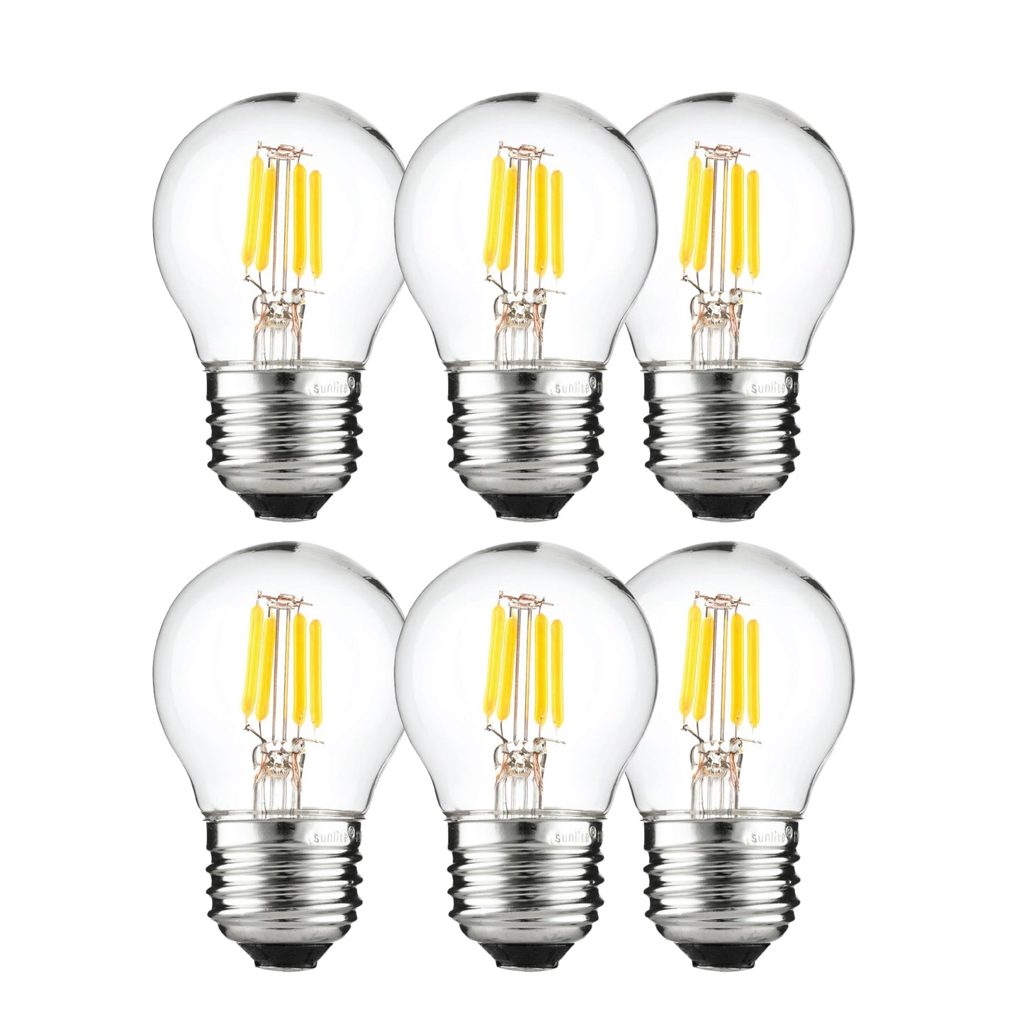 Sunlite LED G16 Filament Globe Light Bulb, 3 Watts (25W Equivalent), 250 Lumens, Dimmable, Medium E26 Base, Short Bulbs for Bedroom, Kitchen, 2700K
