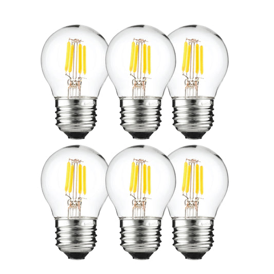 Sunlite LED G16 Filament Globe Light Bulb, 3 Watts (25W Equivalent), 250 Lumens, Dimmable, Medium E26 Base, Short Bulbs for Bedroom, Kitchen, 2700K