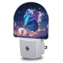 FOISIIAEA Night Light, Colorful Dragonfly Night Lights Plug into Wall Dusk to Dawn Sensor Round Nightlight for Women Men Energy Efficient Led Lamp