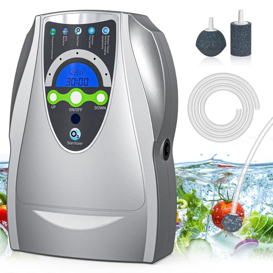 VTAR Ozone Machine, 500mg/h Multipurpose Ozone Machine Purify Air, Water, Fruits, Vegetables, Toothbrushes, Aquarium Cleaner Device in Water - Silver