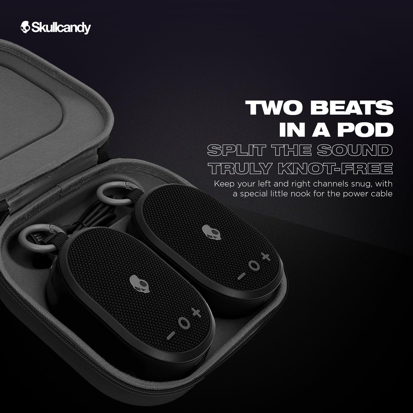 Skullcandy Kilo Wireless Bluetooth Speaker Bundle - (2) IPX7 Waterproof Mini Bluetooth Speakers with 24 Hour Battery, Downward Firing Passive