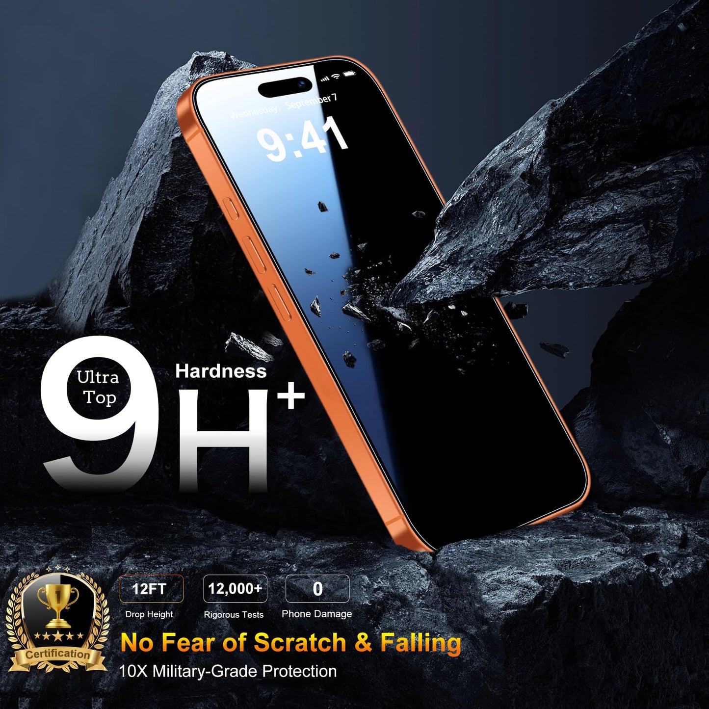 QsmQam 3 Pack Screen Protector for iPhone 17 Pro Max 6.9 Inch + 1 Pack Individual Camera Lens Protector, Ultra HD Tempered Glass, Military Grade