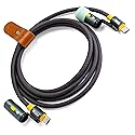 NTW 5 Feet 240W USB-C Charging Cable with LED Flashlight & Igniter, Fast Charging for MacBook, iPhone, Android, Heavy-Duty Nylon Braided, Dual USB-C