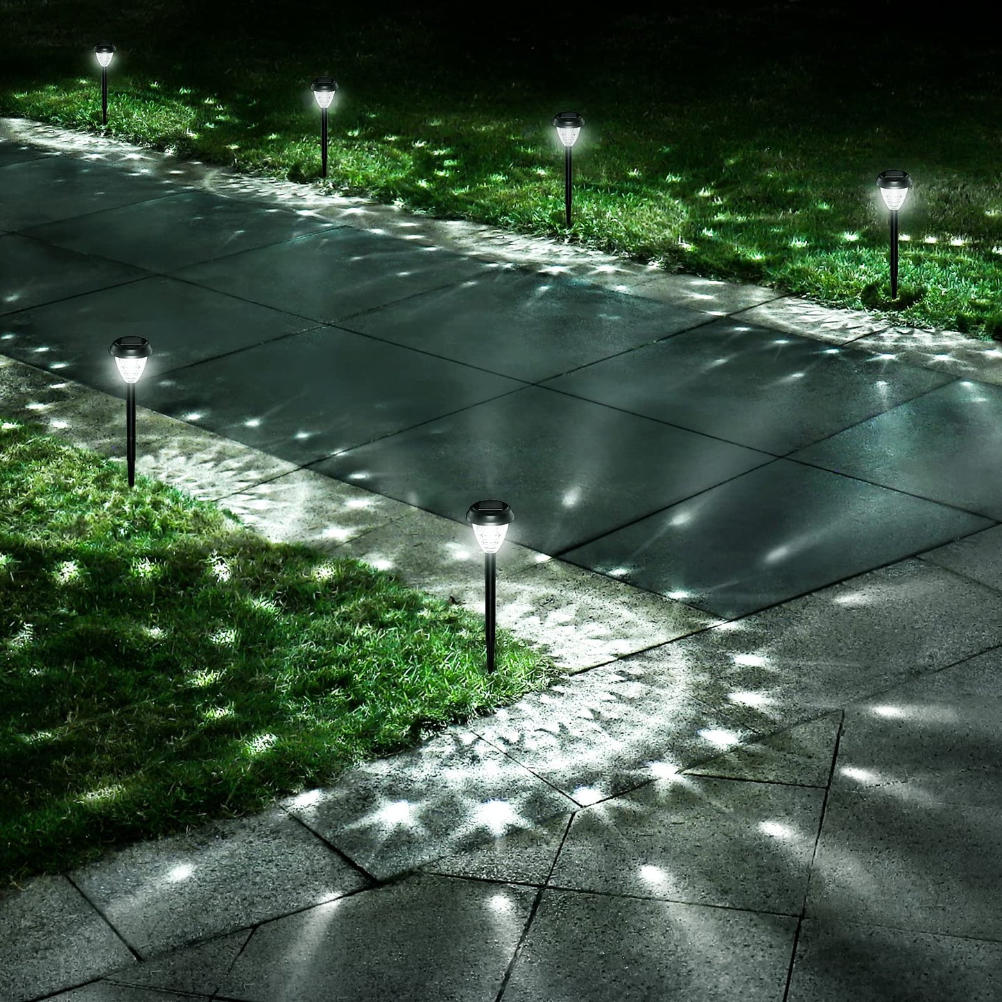 URAGO Super Bright Solar Lights Outdoor Waterproof-10 Pack, Dusk to Dawn Up to 12 Hrs Solar Garden Lights Outdoor Pathway Auto On/Off, LED Landscape