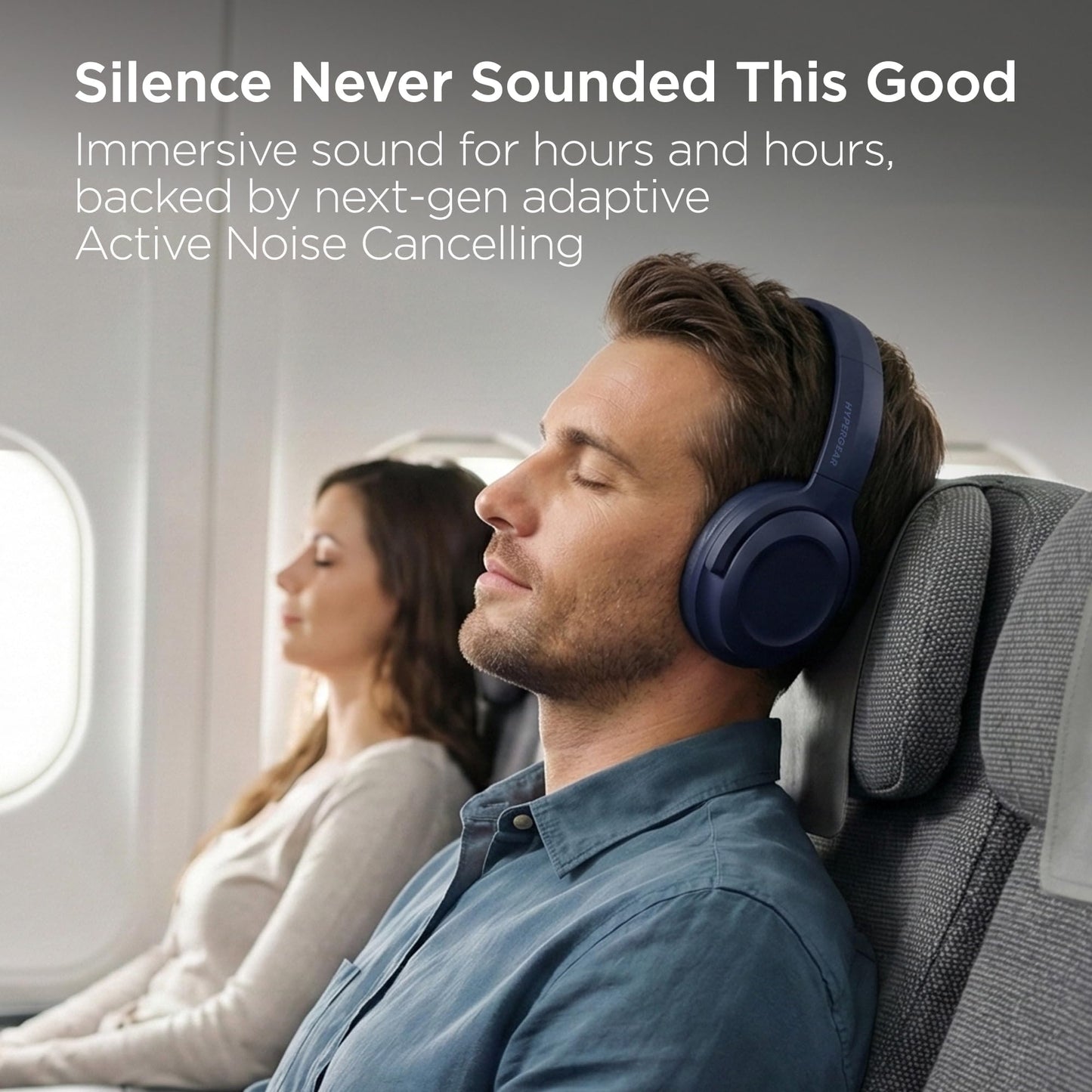 HyperGear Headphones Wireless - Blue Active Noise Cancelling Headphones Over Ear Bluetooth HD Audio Deep Bass Dual Noise Canceling Mics ANC Gym…