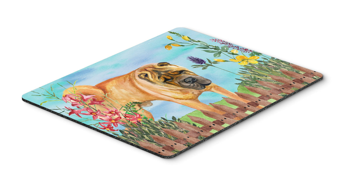 Caroline's Treasures CK1223MP Shar Pei Spring Mouse Pad, Hot Pad or Trivet for Home Office Gaming Working Computers Laptop Mouse Mat,Washable Large