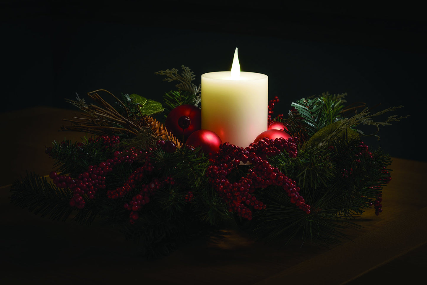 Xodus Innovations WC1684 4 inch Flameless Battery Operated LED Wax Pillar Candle with Automatic Timer and Warm White 3D Flickering Flame, Ivory