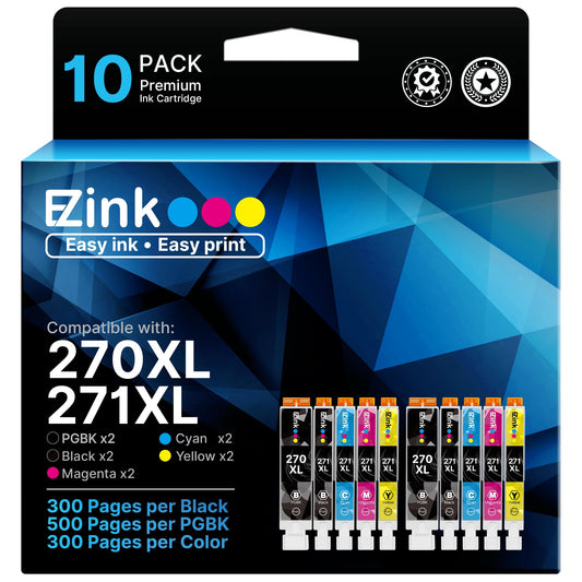 E-Z Ink Compatible for Canon PGI-270XL CLI-271XL 270XL 271XL Ink,10 Pack