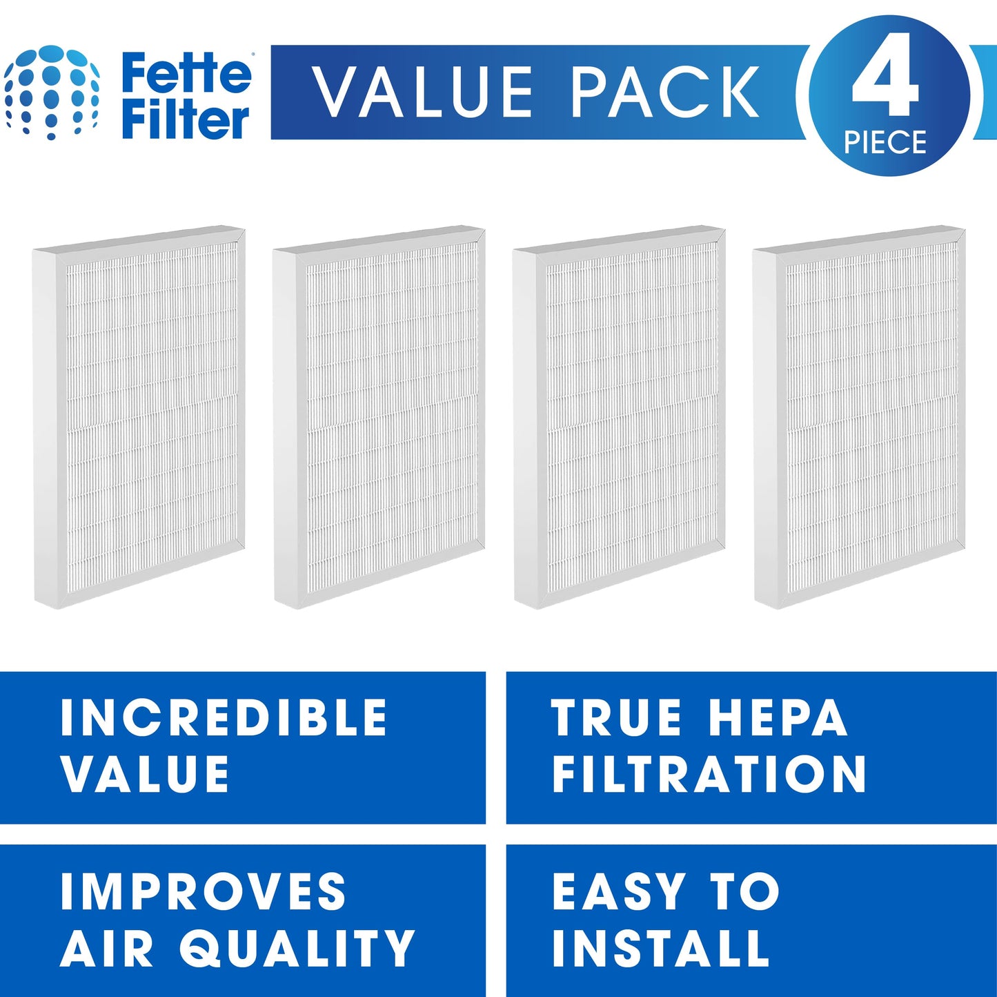 4 Pack Premium Replacement Filters Compatible with Santa Fe Compact 2 Compact 70, Ultra-Aire 70H, Honeywell DH65, DR65 Dehumidifier - Pack of 4