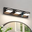 Merexcint LED Modern Bathroom Vanity Light Fixtures 3-Light, 19 inch 3CCT Dimmable Nickel Motion Sensor Vanity Lights for Bathroom Lighting Fixtures