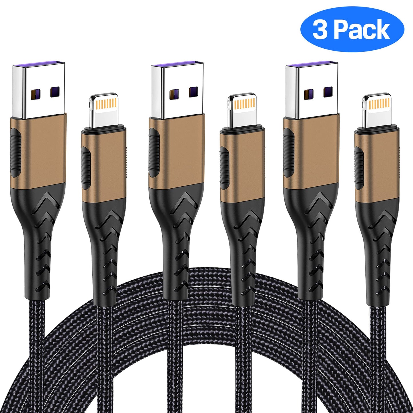 iPhone Charger, [Apple MFi Certified] 3Pack 10FT USB A Cable for Long Charger Cable, Fast iPhone Charging Cord Compatible with with iPhone Xs…