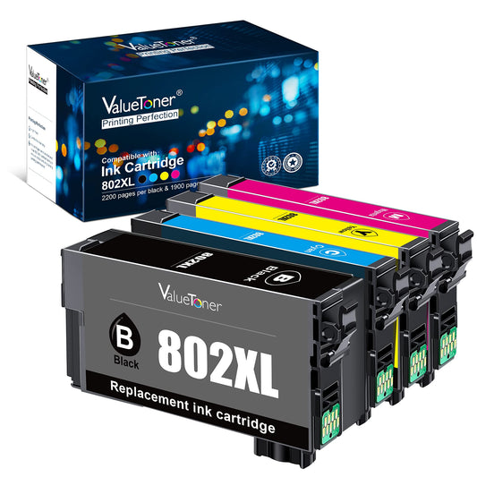 Valuetoner Remanufactured Ink Cartridge Replacement for Epson 802 802XL to use with Workforce Pro WF-4720 WF-4730 WF-4734 WF-4740 EC-4020 EC-4030