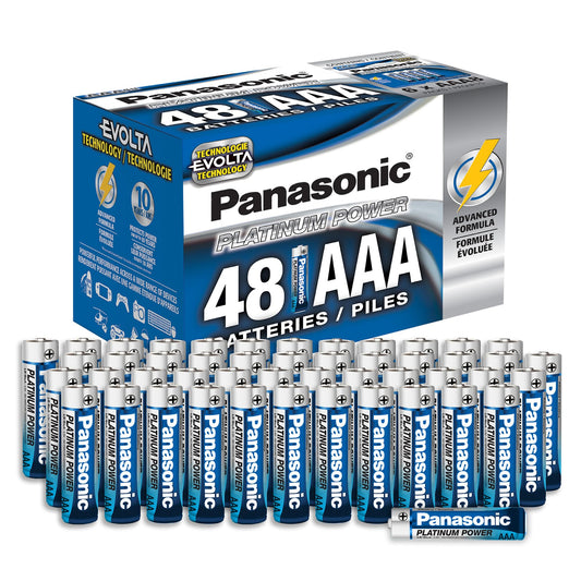 Panasonic Energy Corporation LR03XE/48PC Platinum Power Long Lasting AAA Alkaline Battery, 48 Pack