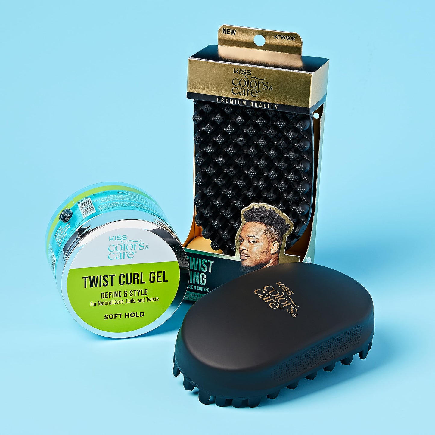 KISS Colors & Care Twist Curl Gel – 6 oz, Flexible Hold for Twists, Moisturizing, Promotes Hair Growth, Lightweight with Organic Jamaican Black Castor Oil