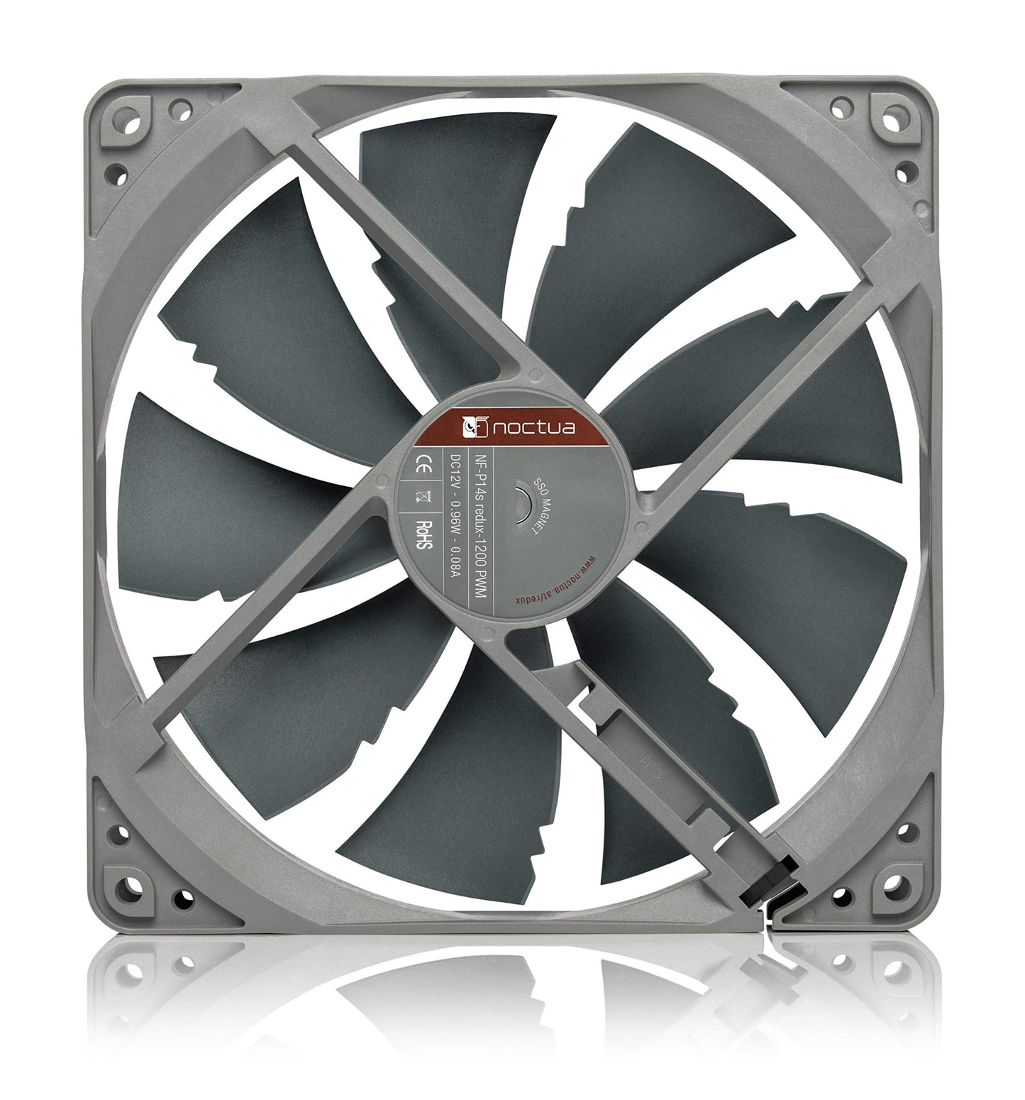 Noctua NF-P14s redux-1200 PWM, Quiet Fan, 4-Pin, 1200 RPM (140mm, Grey)