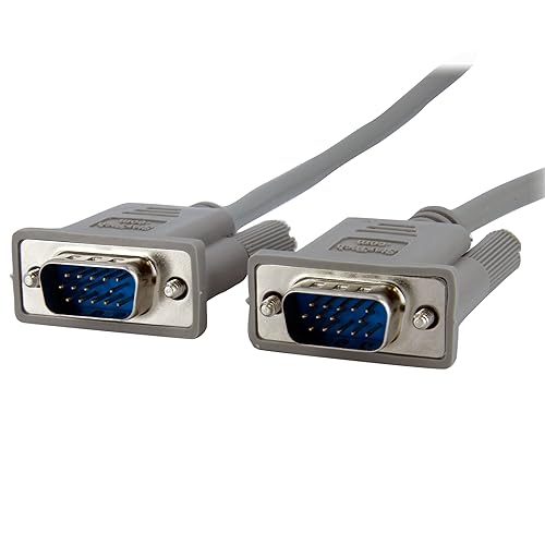 StarTech.com 10 ft. (3 m) VGA to VGA Cable - HD15 VGA Cable - 800x600 Resolution - Male/Male - VGA Monitor Cable (MXT101MM10),Gray
