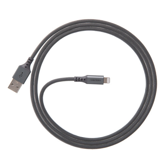 Ventev - ChargeSync Alloy USB A to Apple Lightning Cable 4ft | Premium Braided Cable with Aluminum Housing | Cable Wrap Included | iPhone 14/14 Pro…