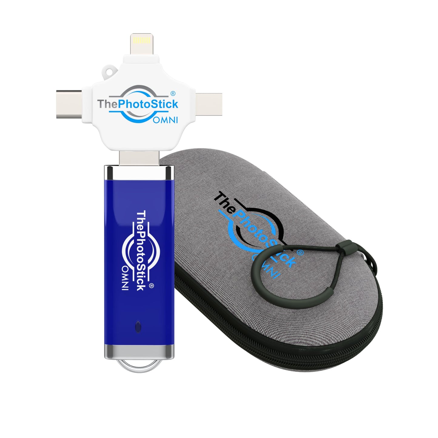 ThePhotoStick® Omni 256GB + Protective Case - Secure Photo & Video Backup and Transfer, Digital File Organization, USB & Multiport Connection