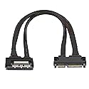 GELRHONR 22Pin SATA Power Extension Cable,22 Pin?7+15? Sata Male to Female Data and Power Combo Extension Cable with Locking Latch,for HDD,SSD,Optical