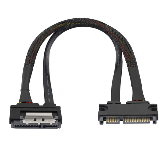 GELRHONR 22Pin SATA Power Extension Cable,22 Pin?7+15? Sata Male to Female Data and Power Combo Extension Cable with Locking Latch,for HDD,SSD,Optical