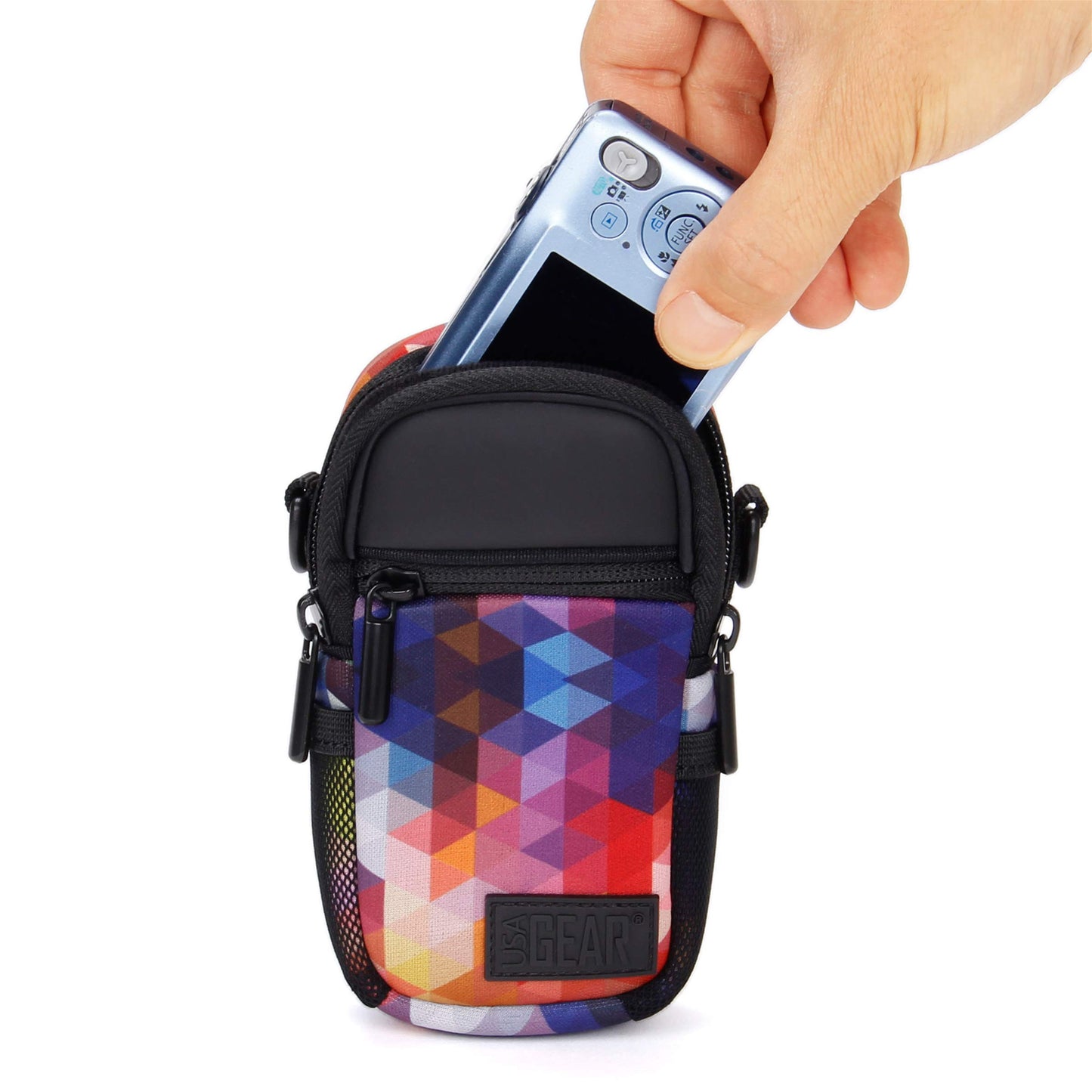 USA Gear Compact Point and Shoot Camera Case Small Digital Camera Pouch with Accessory Pockets and Shoulder Strap - Compatible with Sony CyberShot