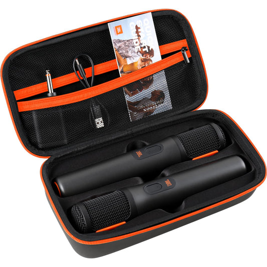 MAILADA Wireless Microphone Case For JBL Wireless Two Microphone System Handheld Dual Mic Travel Bag for Singing or Karaoke for Receivers, Adapters