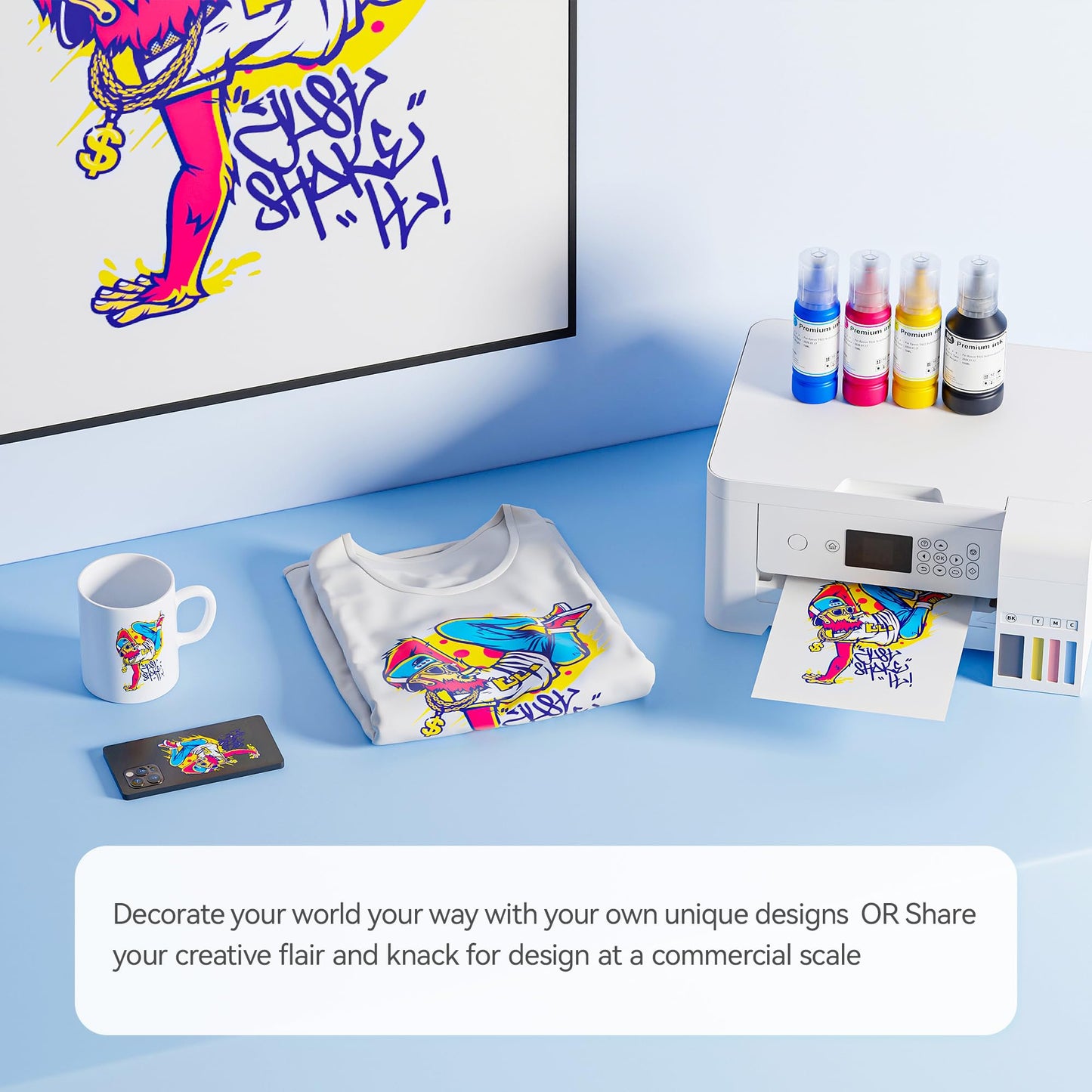 FILLINK 552 Sublimation Ink Compatible for 552 T552 552 Pigment Ink Used with Ecotank Photo ET-8550 ET-8500 ET 8550 ET 8500 Printer Heat Press