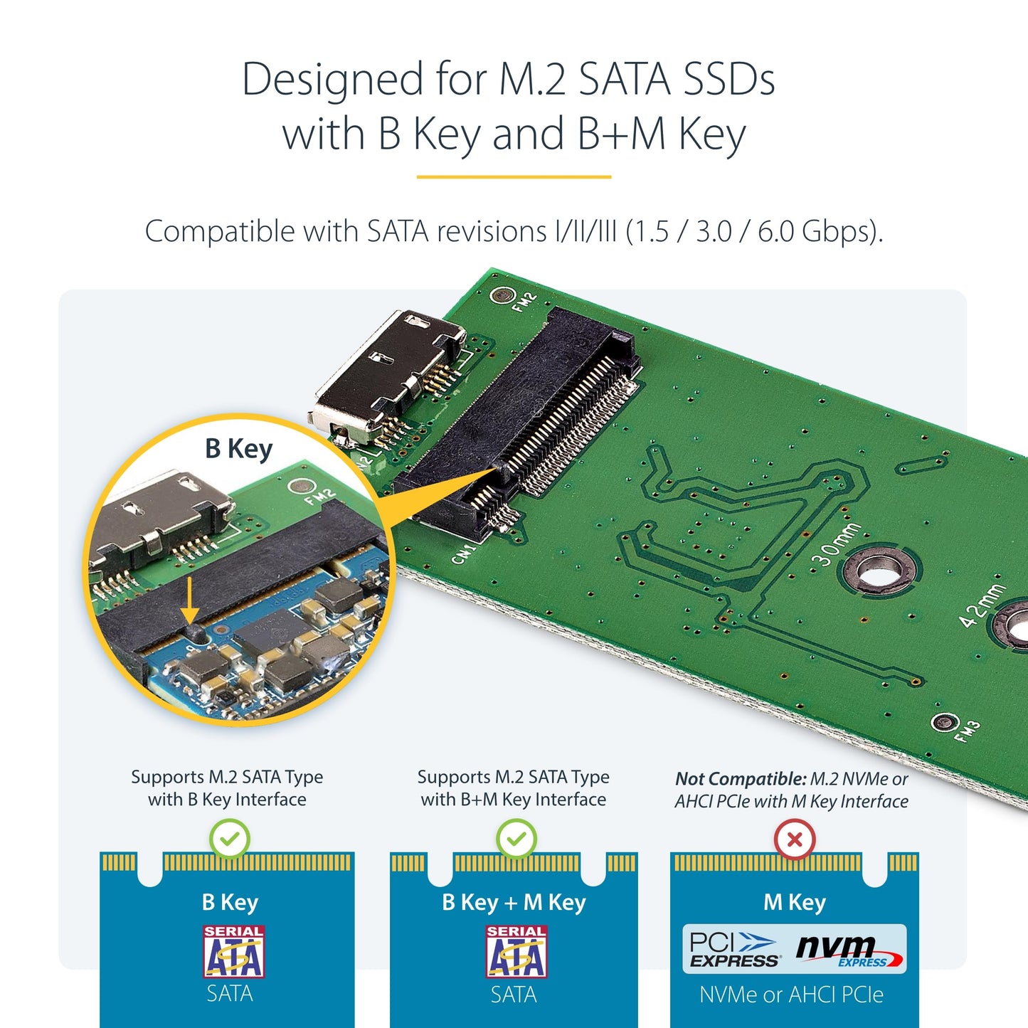 StarTech.com M.2 SATA External SSD Enclosure - USB 3.0 with UASP