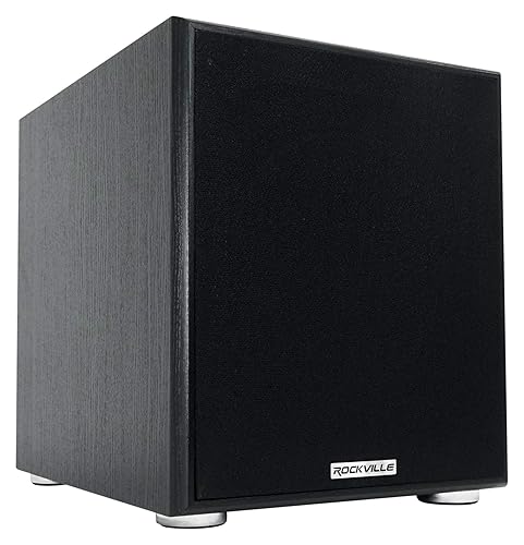 Rockville Rock Shaker 10 Black 600W Powered Subwoofer, Class-D Amp, Adjustable Crossover, MDF Enclosure, for Home Theater and Studio