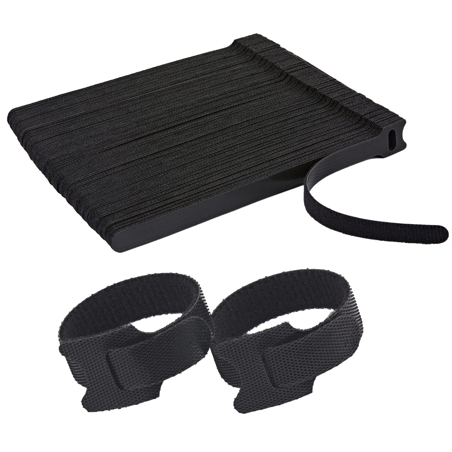 NBTORCH 100 PCS Reusable Cable Ties with Hook and Loop, Multi-purpose Adjustable 8 Inch Cable Management Wire Ties Cable Straps for Organizing Home