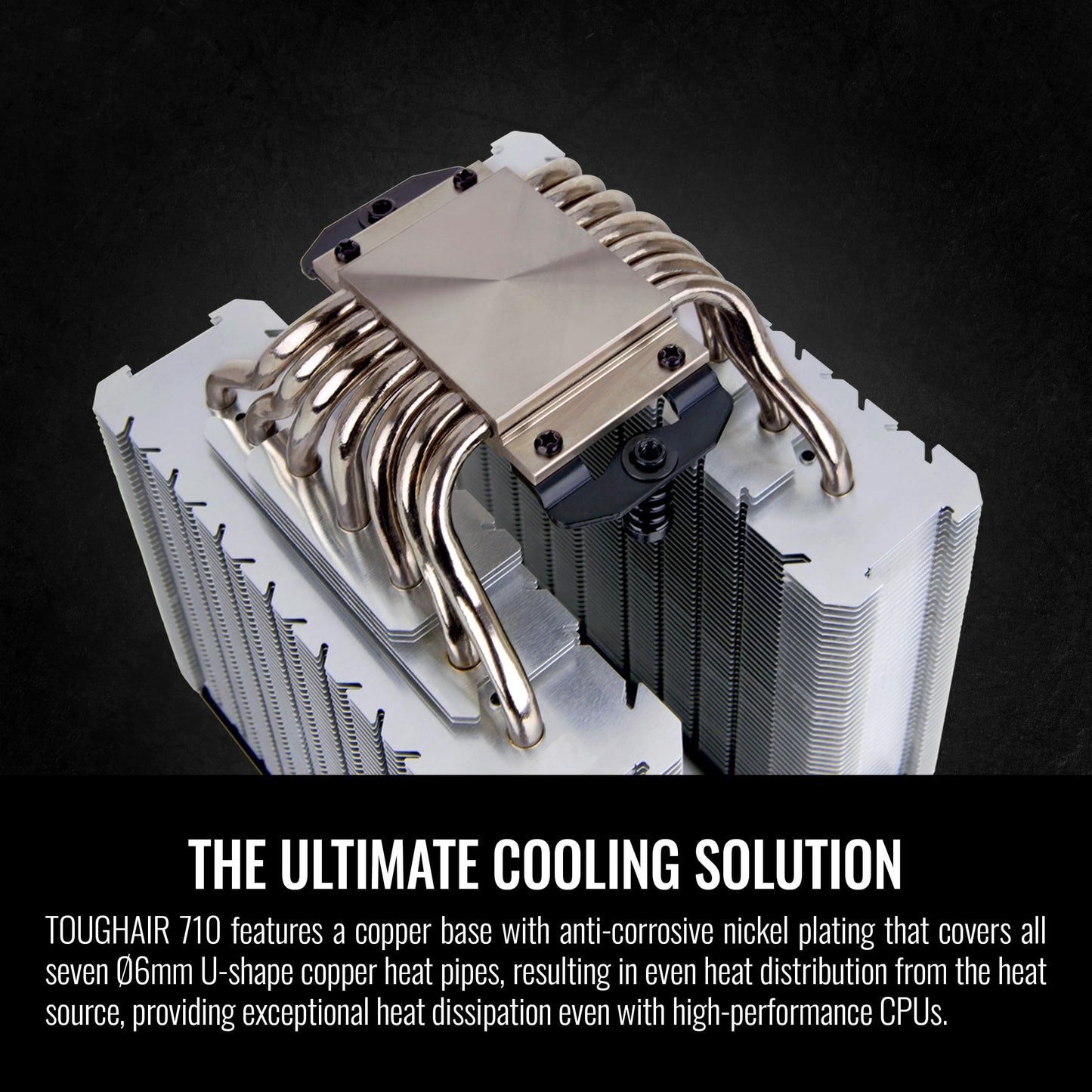 Thermaltake TOUGHAIR 710 250W TDP CPU Cooler, Intel LGA 1851/1700/1200, AMD AM5/AM4, Dual-Tower Dual Fan Design, Copper Base with 7 Heat Pipes