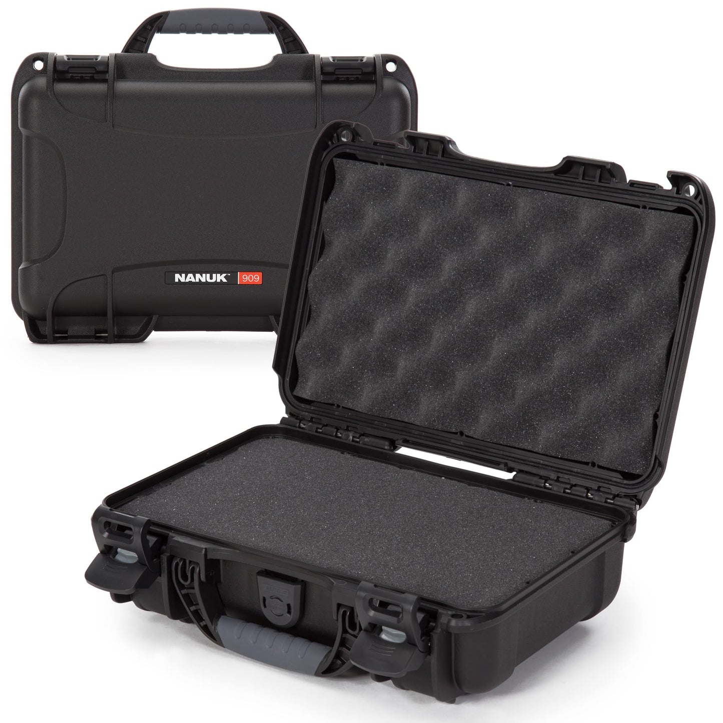 NANUK 909 Travel Hard Case with Customizable Cubed Foam - Waterproof Camera Case, 12.6” x 9” x 4.4”, Lightweight, Lockable, Dustproof