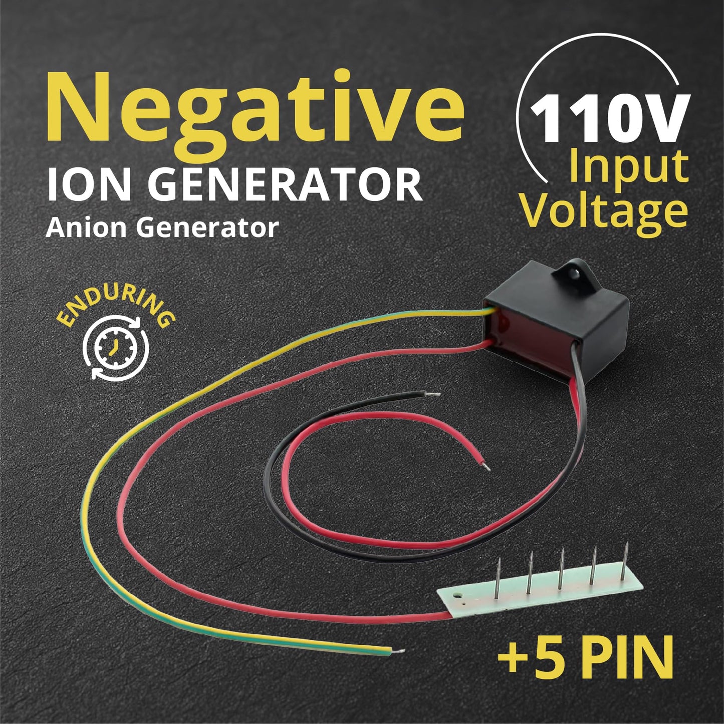 ELECTRODEPOT 110-120VAC Negative Ion Generator - Air Ionizer Module for Air Purifiers with Micro Needles Stainless Steel Pin, HVAC Systems, Static