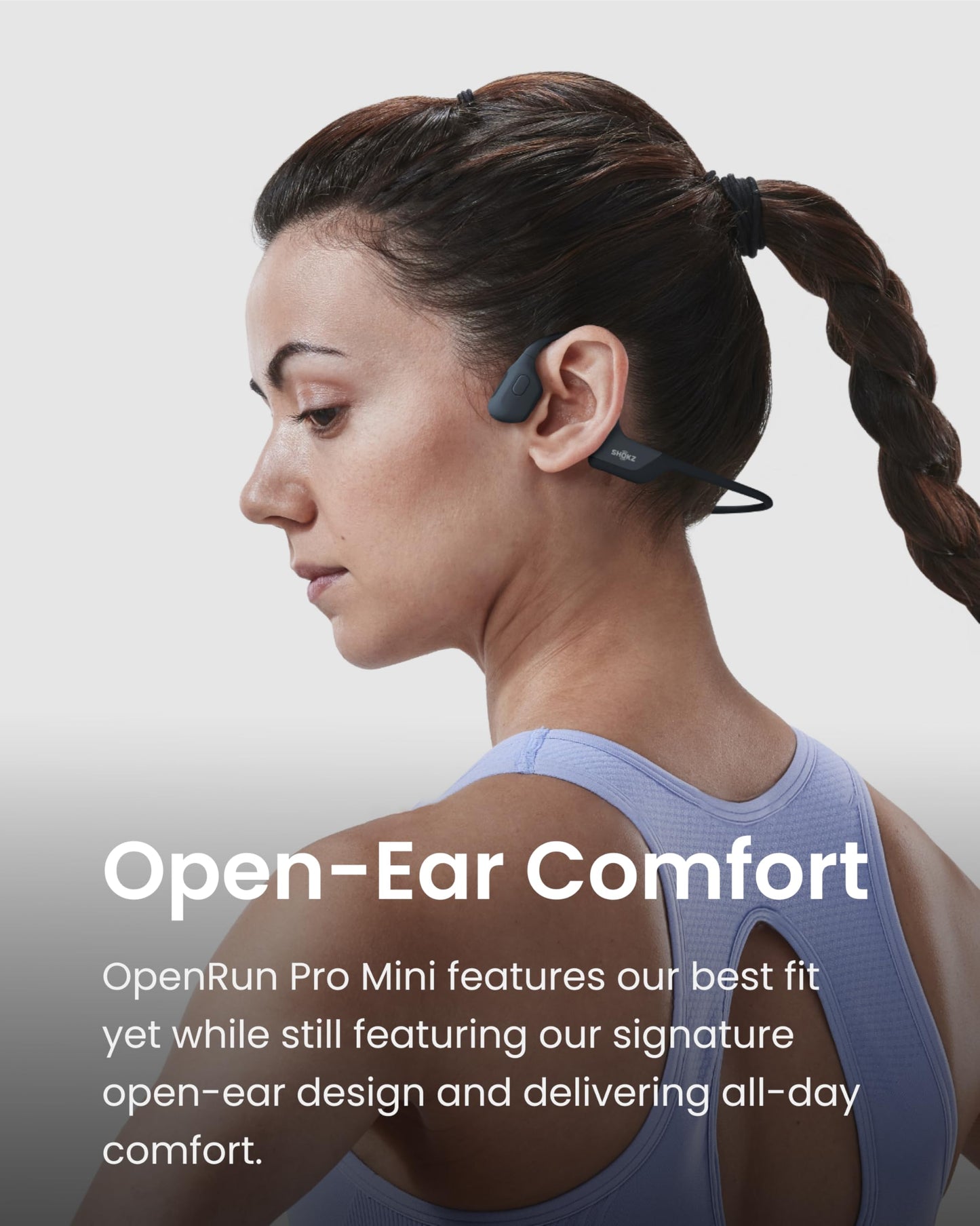 SHOKZ OpenRun Pro Mini - Premium Bone Conduction Open-Ear Bluetooth Sport Headphones (Renewed)