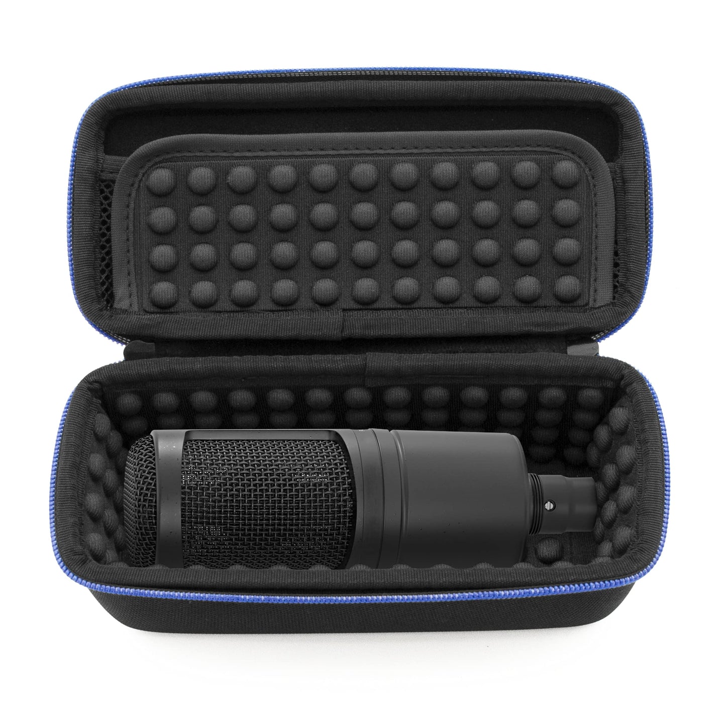 CASEMATIX Padded Microphone Case Compatible with AT2020 USB, AT2020USB Plus, AT2035, AT2050, AT4033A, AT4040, AT4050, ATR2500 USB with Windscreen and
