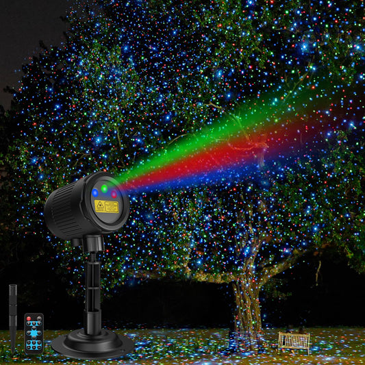 Laser Lights Outdoor, 3 Color RGB Laser Projector Lights Outdoor, Waterproof Holiday Laser Light Projector Outdoor Indoor for Home Yard Garden