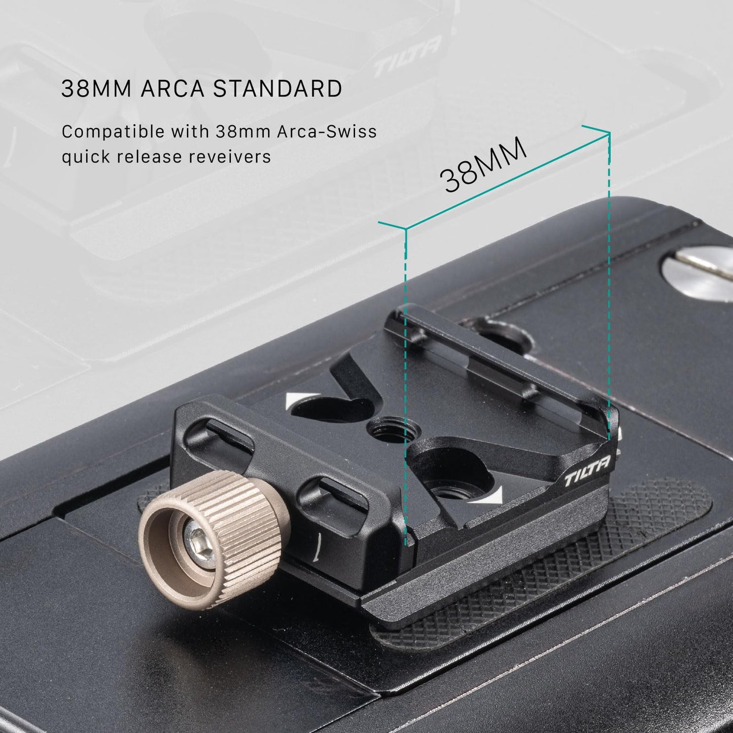 Tilta Universal ARCA Quick Release Baseplate | 1/4"-20 and 3/8"-16 Threads | Lightweight Aluminum Alloy Construction | Black | TA-UABP-B