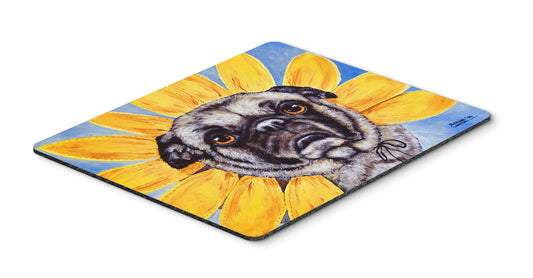 Caroline's Treasures AMB1058MP Sunflower Pug Mouse Pad, Hot Pad or Trivet for Home Office Gaming Working Computers Laptop Mouse Mat,Washable Large