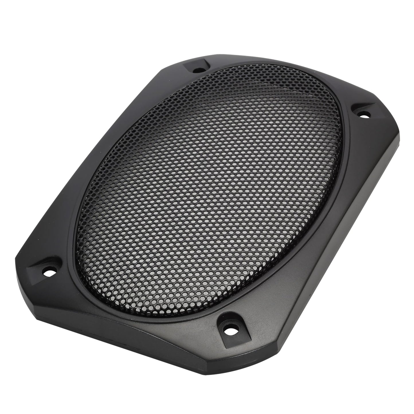 Speaker Grill Cover, 4 x 6 Inches, Black Satin A.B.S. Finish with Metal Mesh, Pair