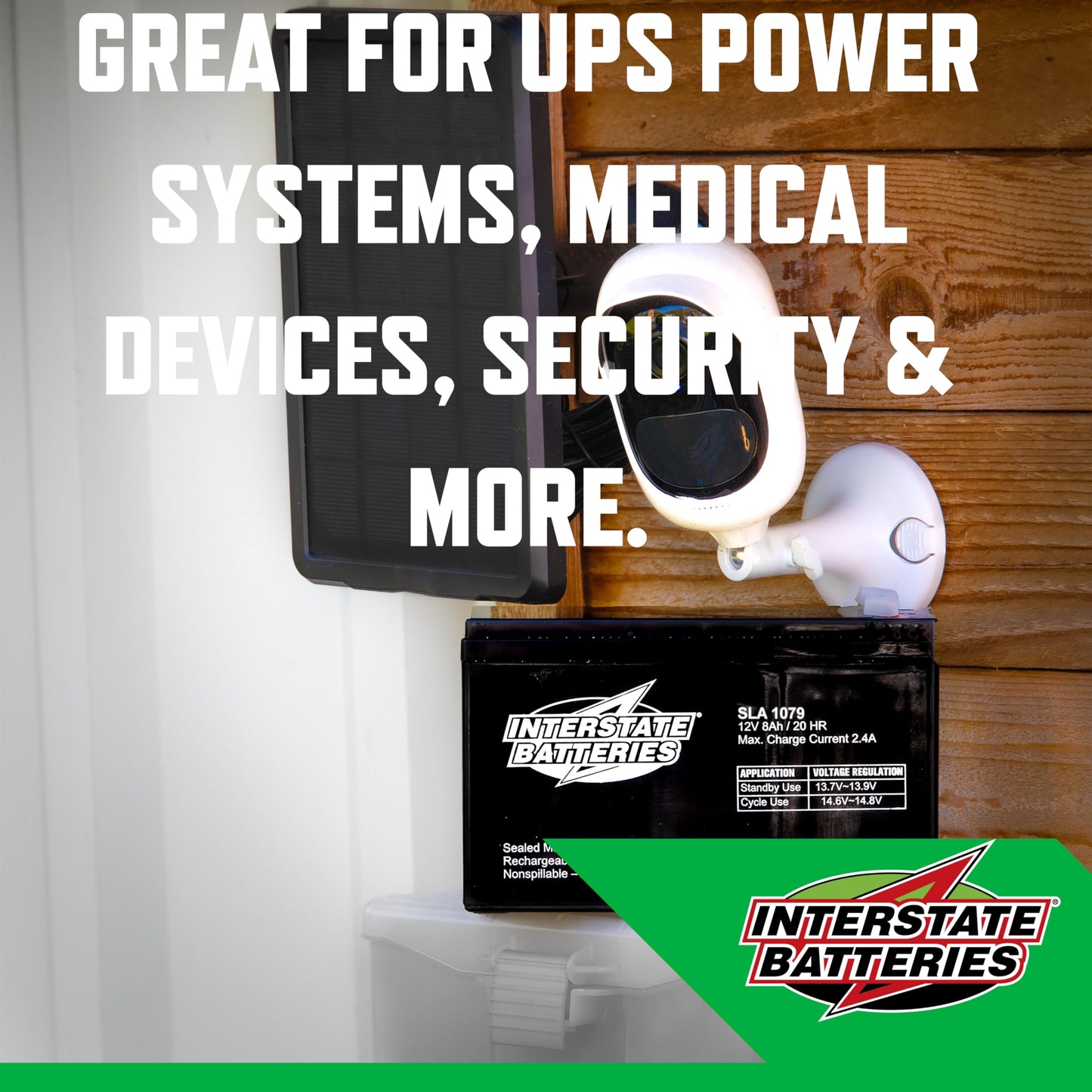 Interstate Batteries 12V 8Ah Battery (SLA1079) Rechargeable SLA, AGM Replacement Battery for UPS Backup Power Systems, APC Smart-UPS Series, Alpha…
