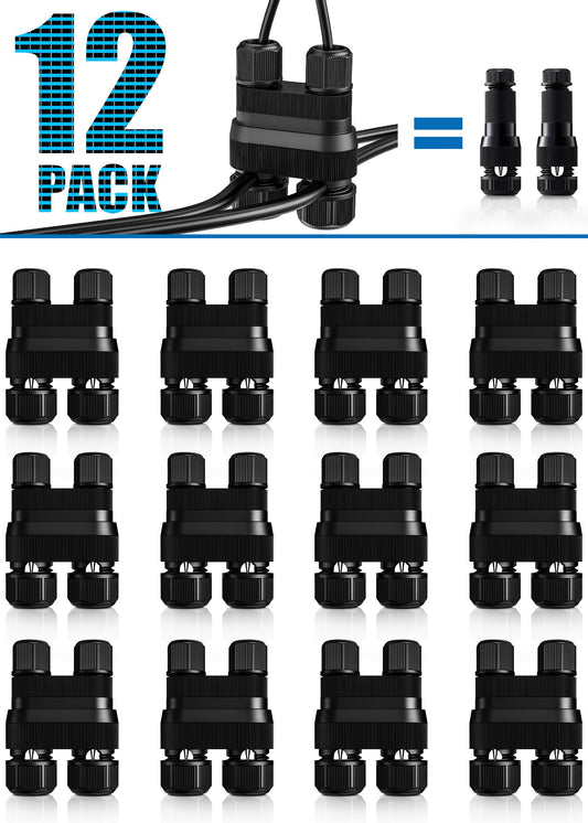 SUNVIE Fastlock2 Low Voltage Landscape Lighting Wire Connector Landscape Light Connectors Waterproof 12-18 Gauge Landscape Wire Connector for Outdoor