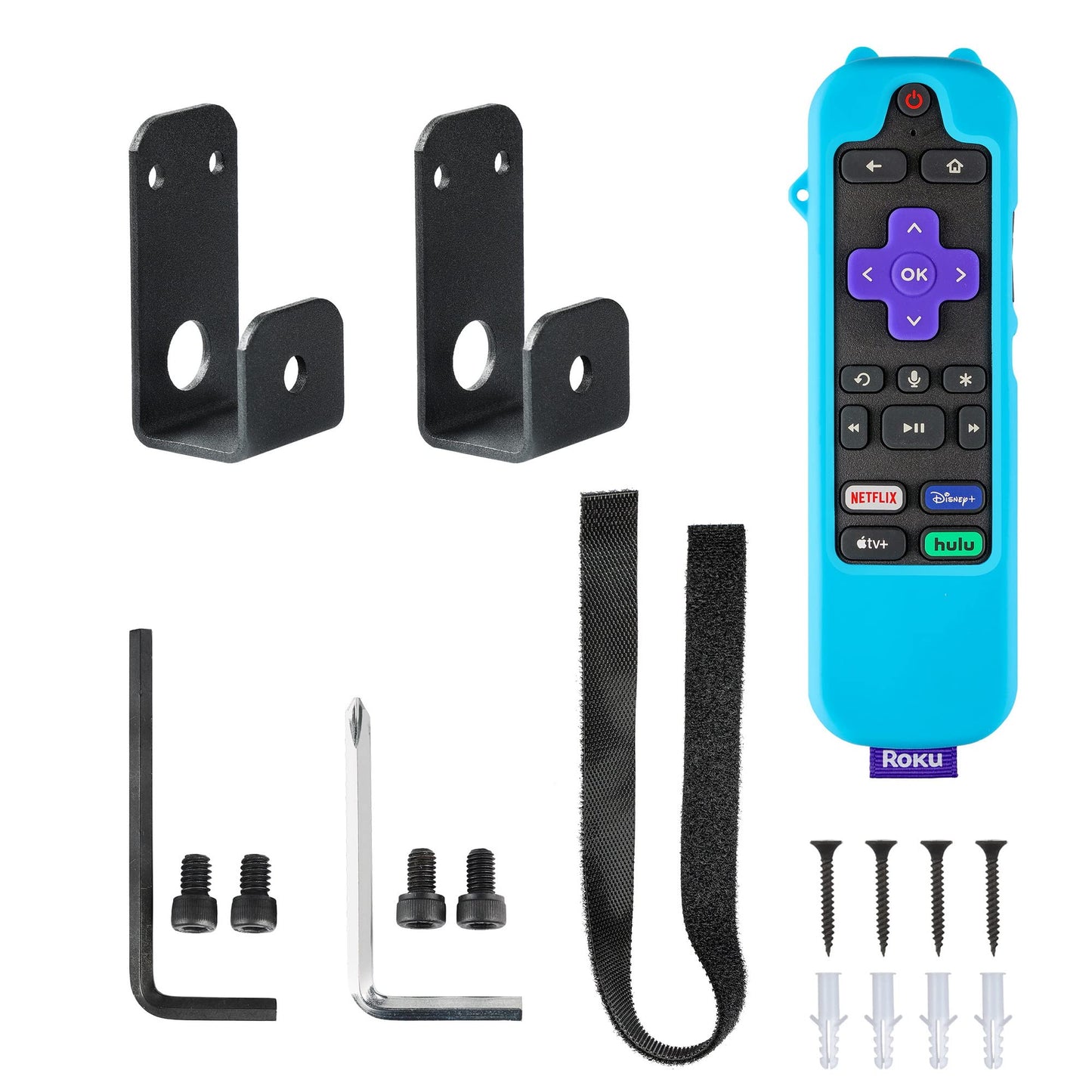 wabracket Wall Mount Bracket for Roku Streambar,Roku Smart Soundbar, Sturdy Soundbar Holder for Roku, with Silicone Remote Cover?Not for Streambar SE