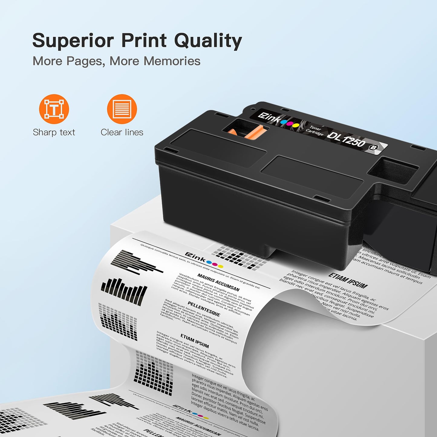 E-Z Ink Compatible Replacement for Dell 1250 1250C Toner Cartridge 2 Black