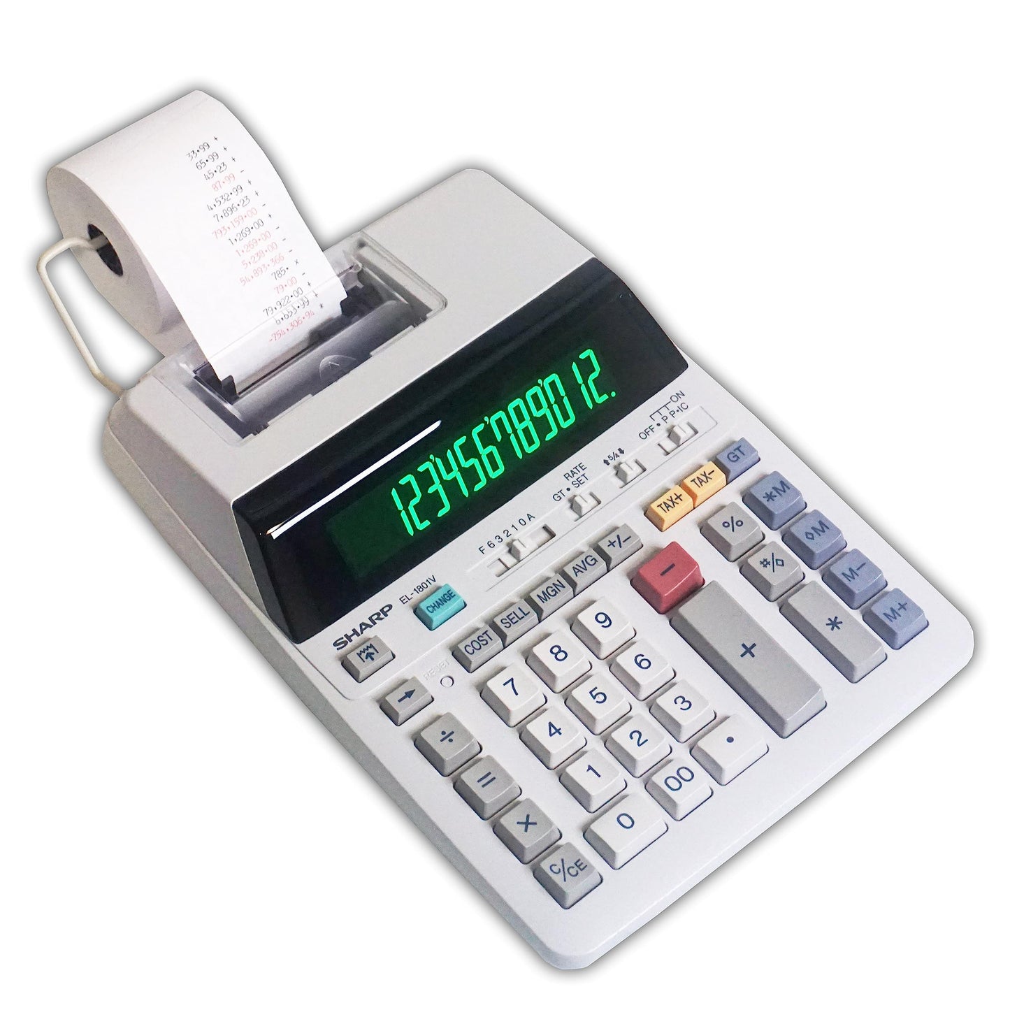 Sharp EL-1801V Ink Printing Calculator, LED Display, AC, Off-White
