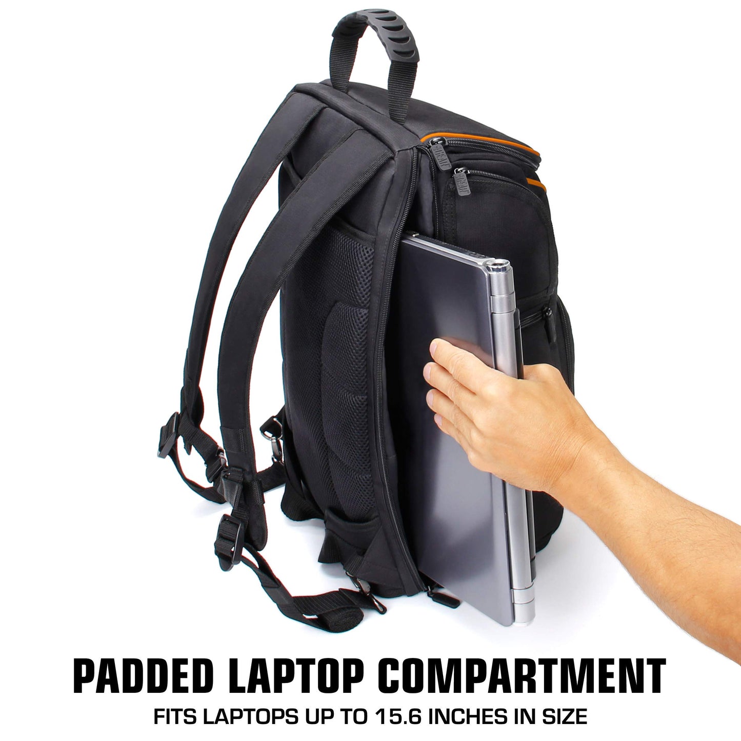 USA Gear Camera Backpack for Photographers DSLR/SLR/Mirrorless Photography Camera Bag with Laptop Compartment, Waterproof Rain Cover & Tripod Holder