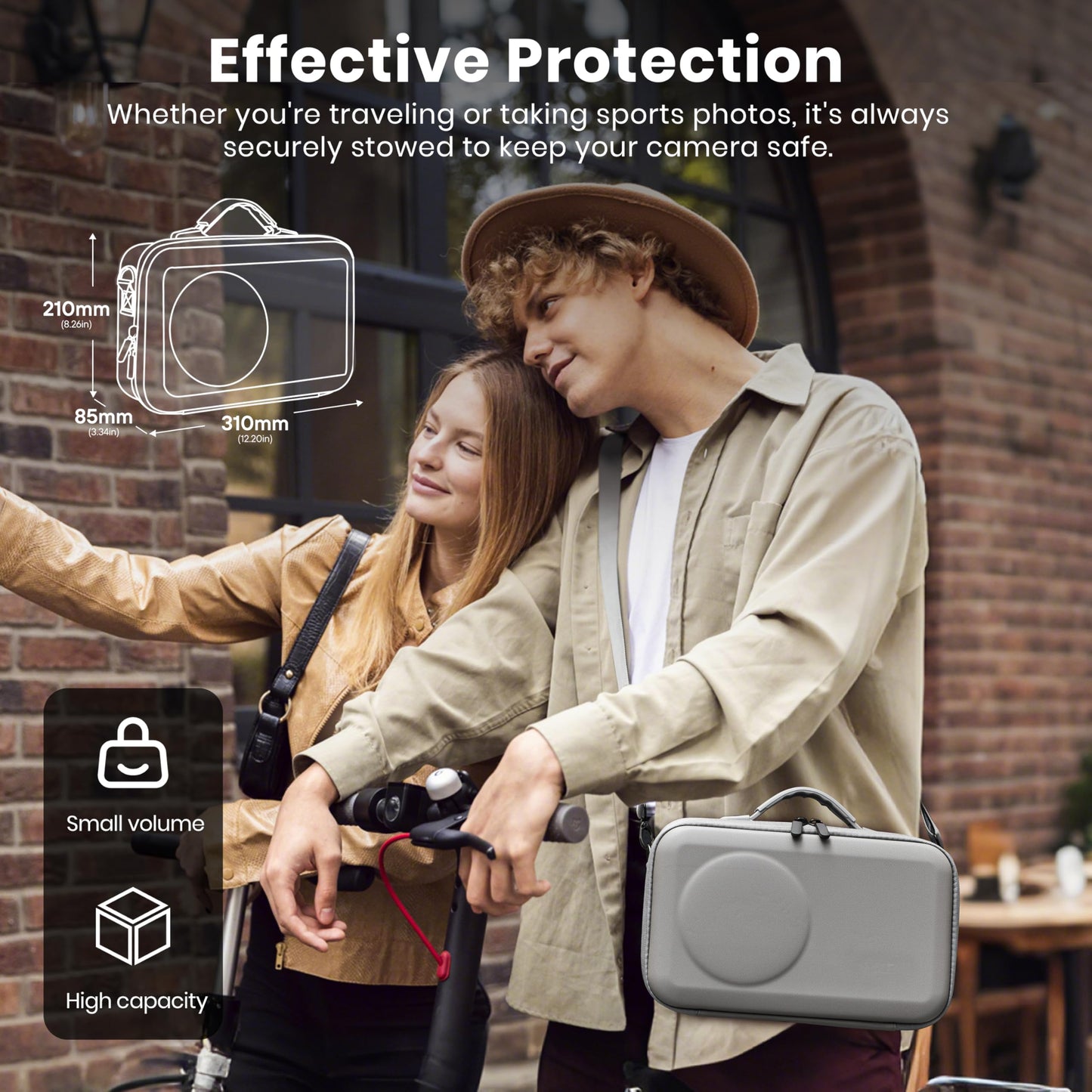 STARTRC PHOTO Osmo 360 Case, Travel Carrying Case with Customized Partitions for DJI Osmo 360 Accessories, Portable PU Leather Bag with Shoulder Strap
