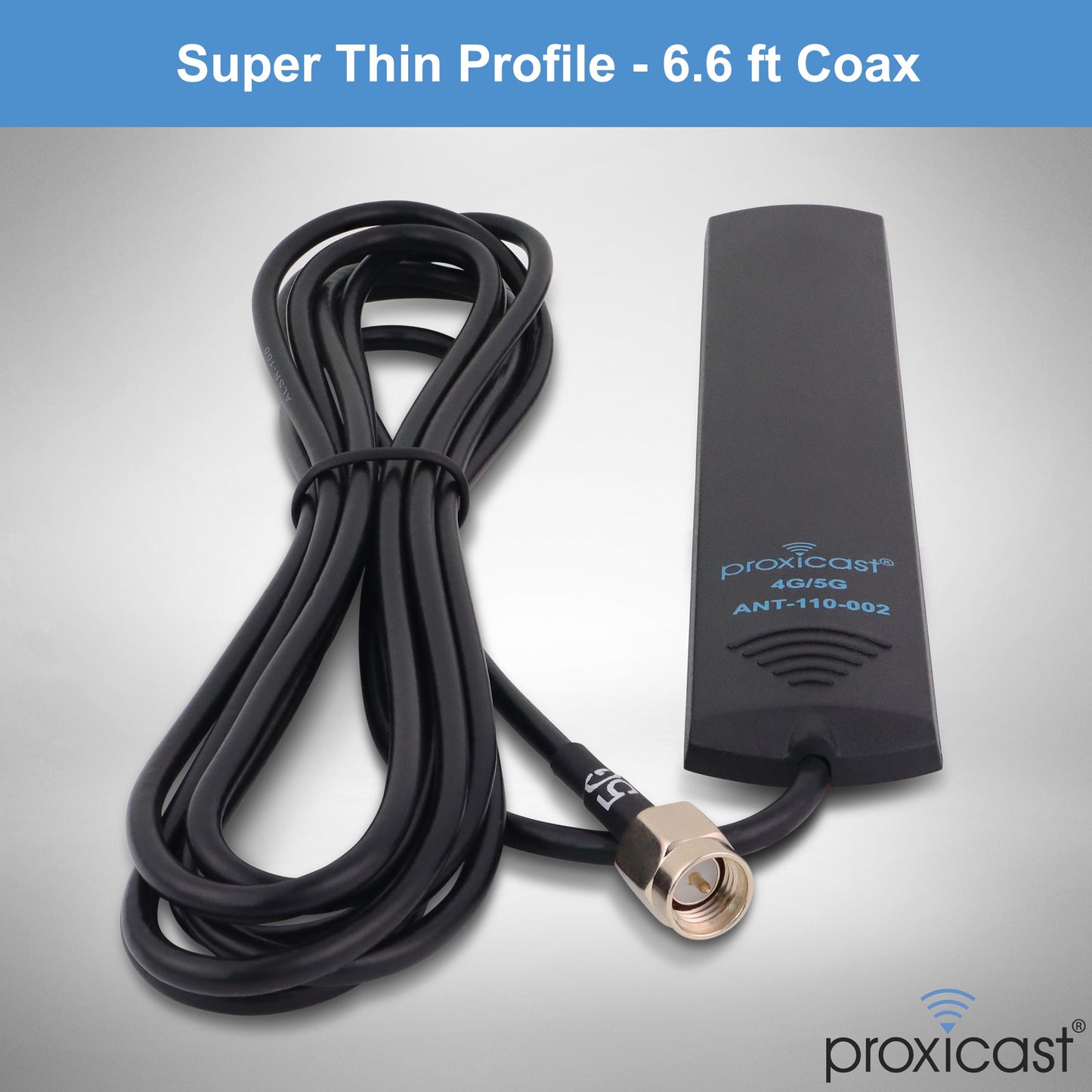 Proxicast 4G / 5G 3.5 dBi Omni-Directional Adhesive Mount Low Profile Flat Stick-On Antenna with 6.6 ft Coax & SMA Male - Compatible with Cradlepoint