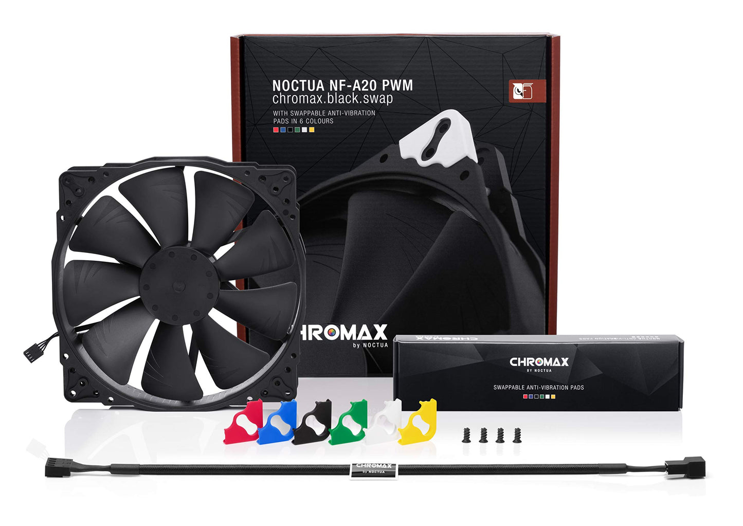 Noctua NF-A20 PWM chromax.Black.swap, Premium Quiet Fan, 4-Pin (200x30mm, Black)