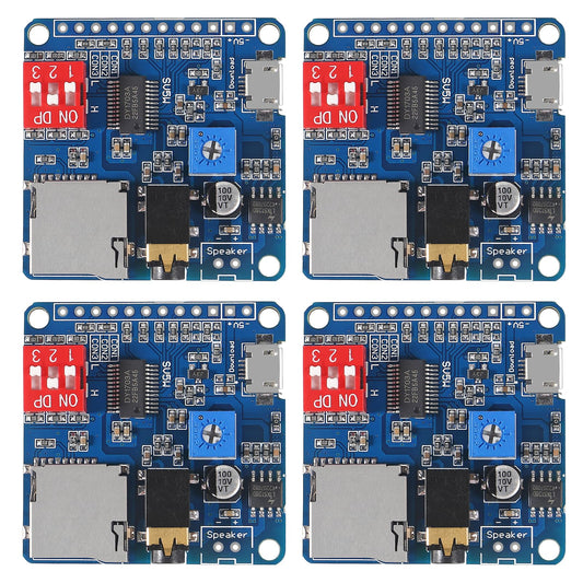Diann 4pcs MP3 Voice Playback Module DY-SV5W Player Music Voice Board IO Trigger UART Serial Adapter Control Playback Module Sound Board Amplifier